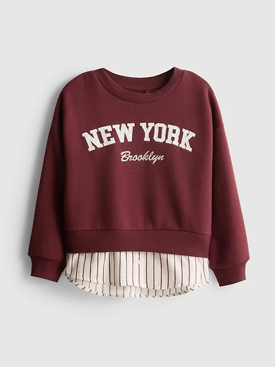 1-9yrs | Cotton-Rich 2-in-1 Sweatshirt Blouse