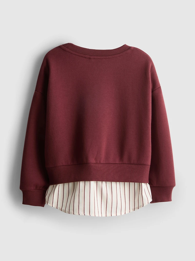 1-9yrs | Cotton-Rich 2-in-1 Sweatshirt Blouse