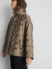 Paula Echevarría Faux Leather Funnel Neck Jacket