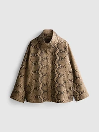 Paula Echevarría Faux Leather Funnel Neck Jacket