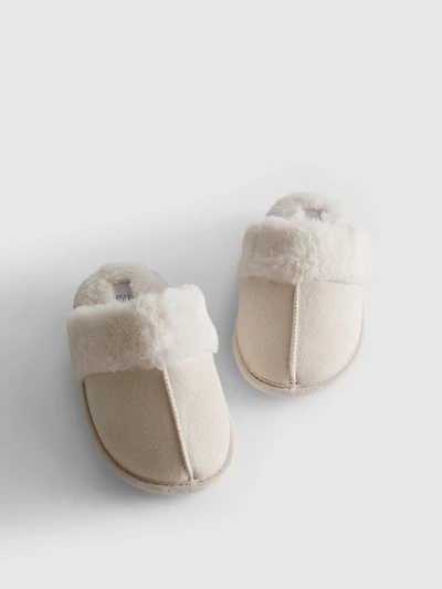 Faux Suede Mule Slippers
