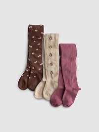1.5-10yrs | 3pk Cotton-Rich Floral Tights