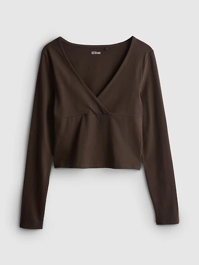 The Primark Scene | Cotton-Rich Long-Sleeve Wrap Top