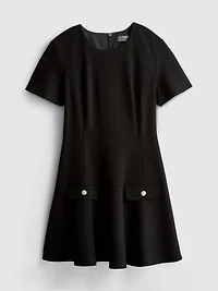 Dropped-Hem Ponte Mini Dress