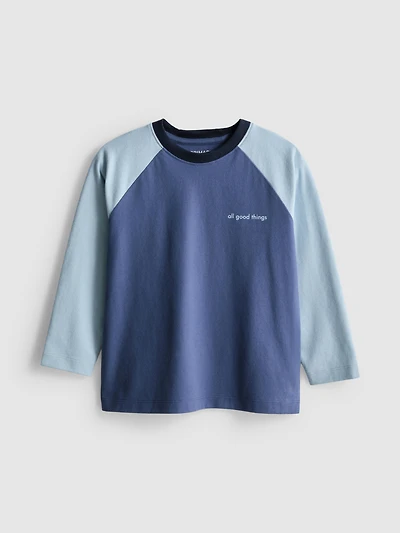 1-9yrs | Pure Cotton Raglan Long Sleeve T-Shirt