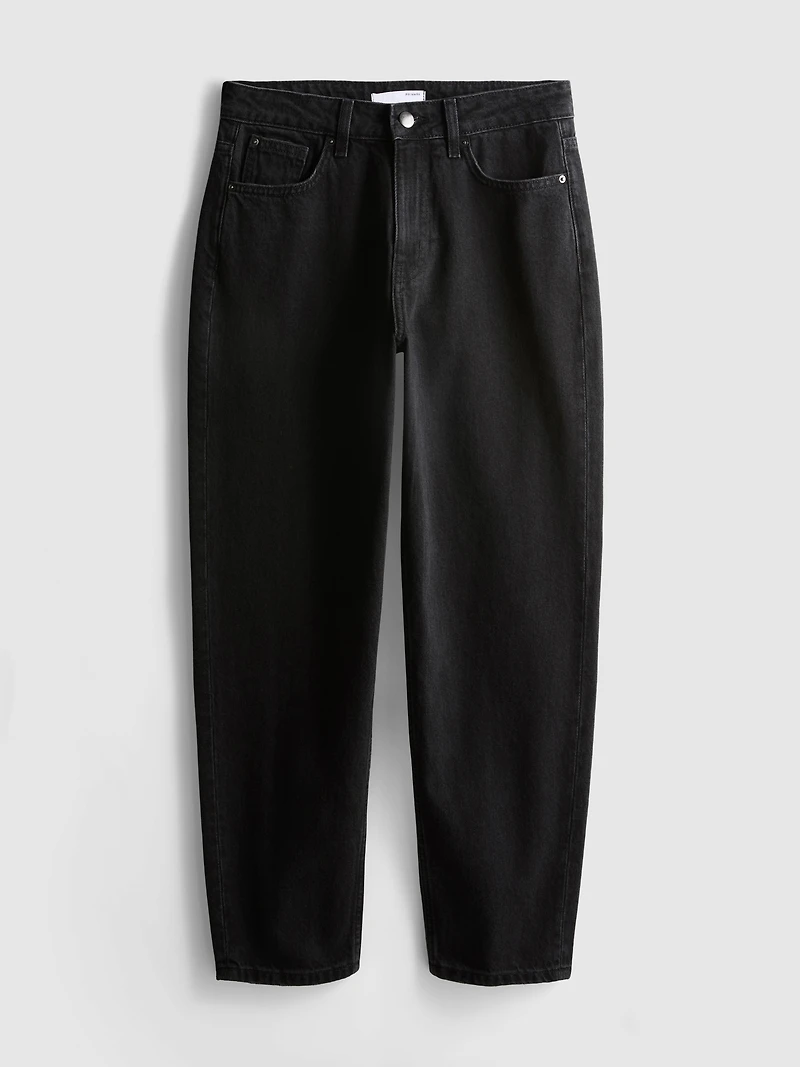 Cotton Denim Cropped Hem Jeans