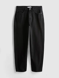 Cotton Denim Cropped Hem Jeans