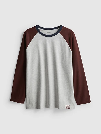 7-15yrs | Pure Cotton Raglan Long Sleeve T-Shirt