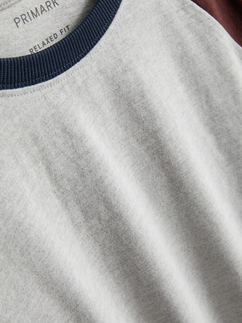 7-15yrs | Pure Cotton Raglan Long Sleeve T-Shirt