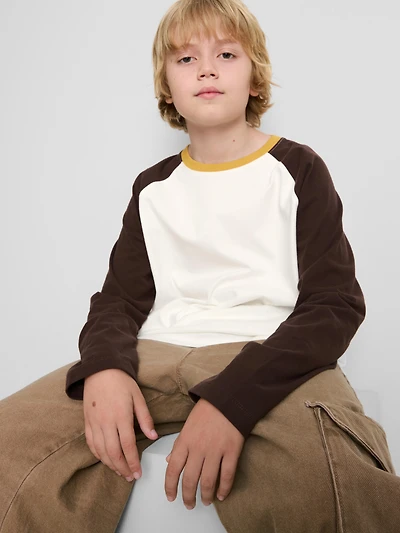 7-15yrs | Pure Cotton Raglan Long Sleeve T-Shirt
