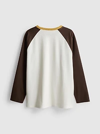 7-15yrs | Pure Cotton Raglan Long Sleeve T-Shirt