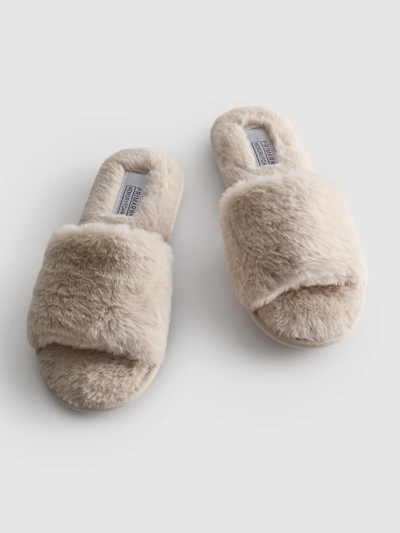Faux Fur Mule Slippers