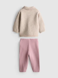 0-18mths | Bear Knit Cardigan and Leggings Set