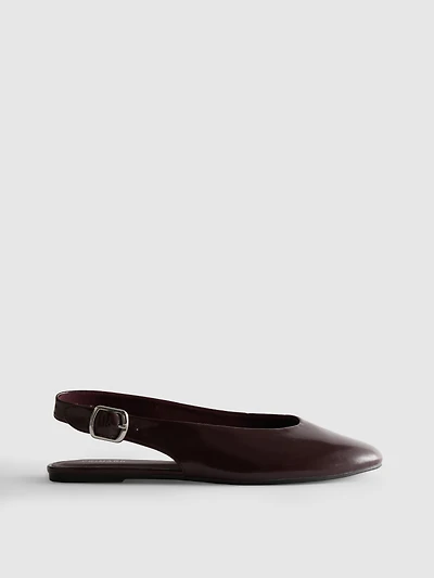 Paula Echevarría Faux Leather Slingback Ballerina Flats
