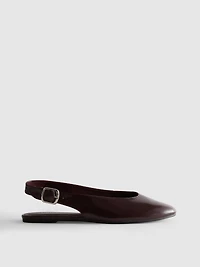 Paula Echevarría Faux Leather Slingback Ballerina Flats