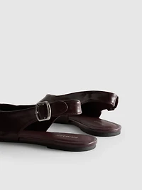 Paula Echevarría Faux Leather Slingback Ballerina Flats