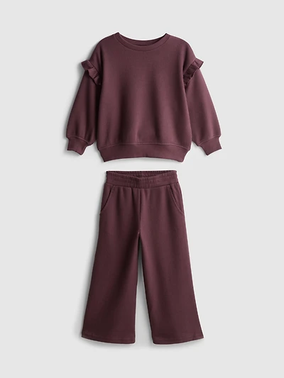 1-9yrs | Ribbed Ruffle Sweatshirt and Joggers Set