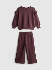 1-9yrs | Ribbed Ruffle Sweatshirt and Joggers Set