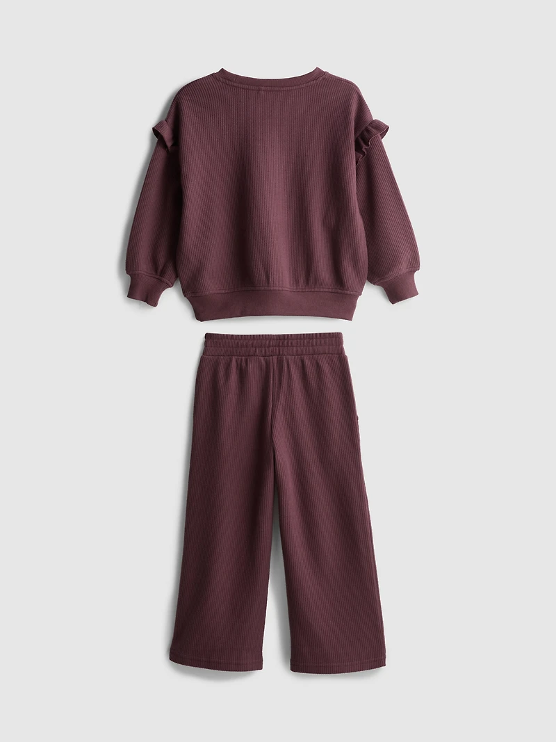 1-9yrs | Ribbed Ruffle Sweatshirt and Joggers Set