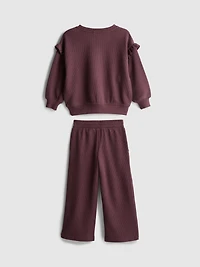 1-9yrs | Ribbed Ruffle Sweatshirt and Joggers Set