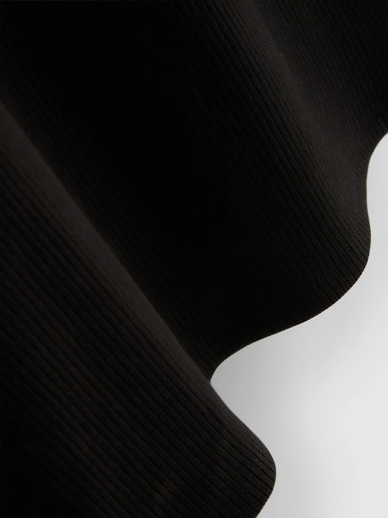 Ribbed Button-Detail Midi Dress