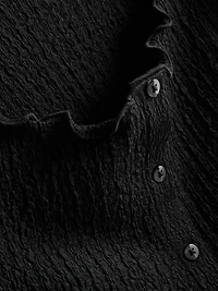 7-15yrs | Crinkle-Textured Lettuce-Edge Blouse