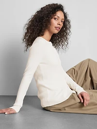 Ribbed Round Neck Cardigan