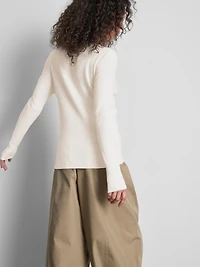Ribbed Round Neck Cardigan