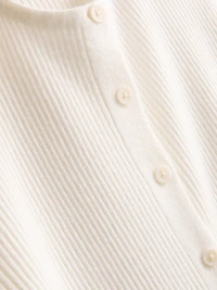 Ribbed Round Neck Cardigan