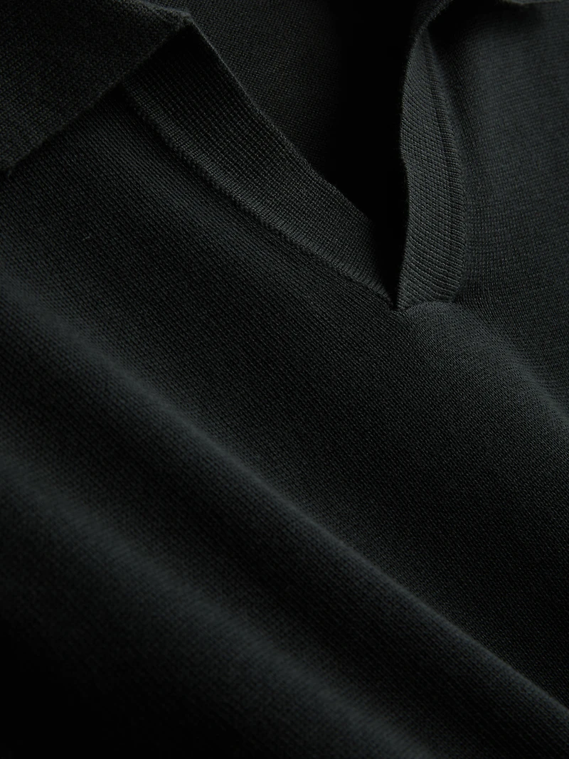 Knitted Long-Sleeve Polo Shirt