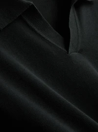 Knitted Long-Sleeve Polo Shirt