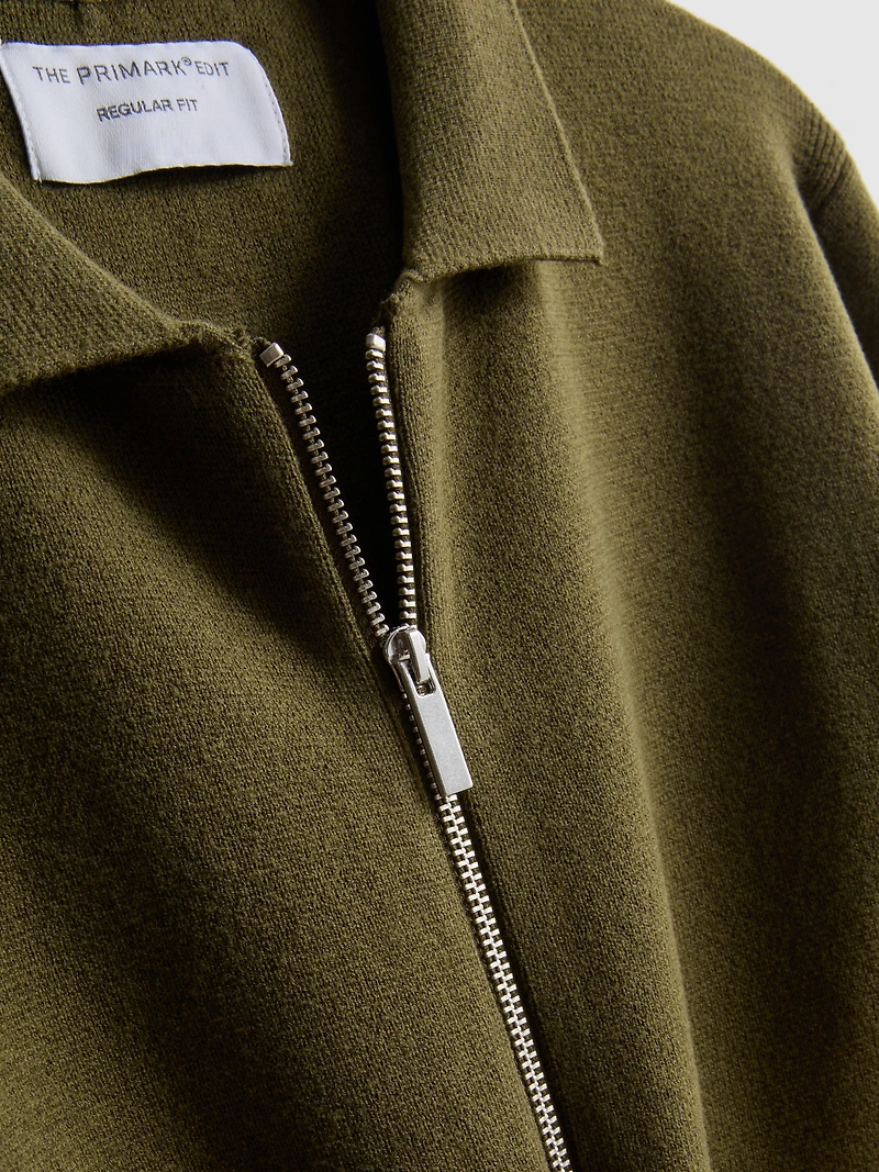 The Edit Knitted Harrington Jacket