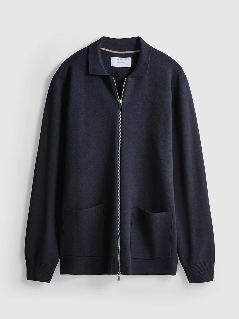 The Edit Knitted Harrington Jacket