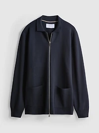 The Edit Knitted Harrington Jacket