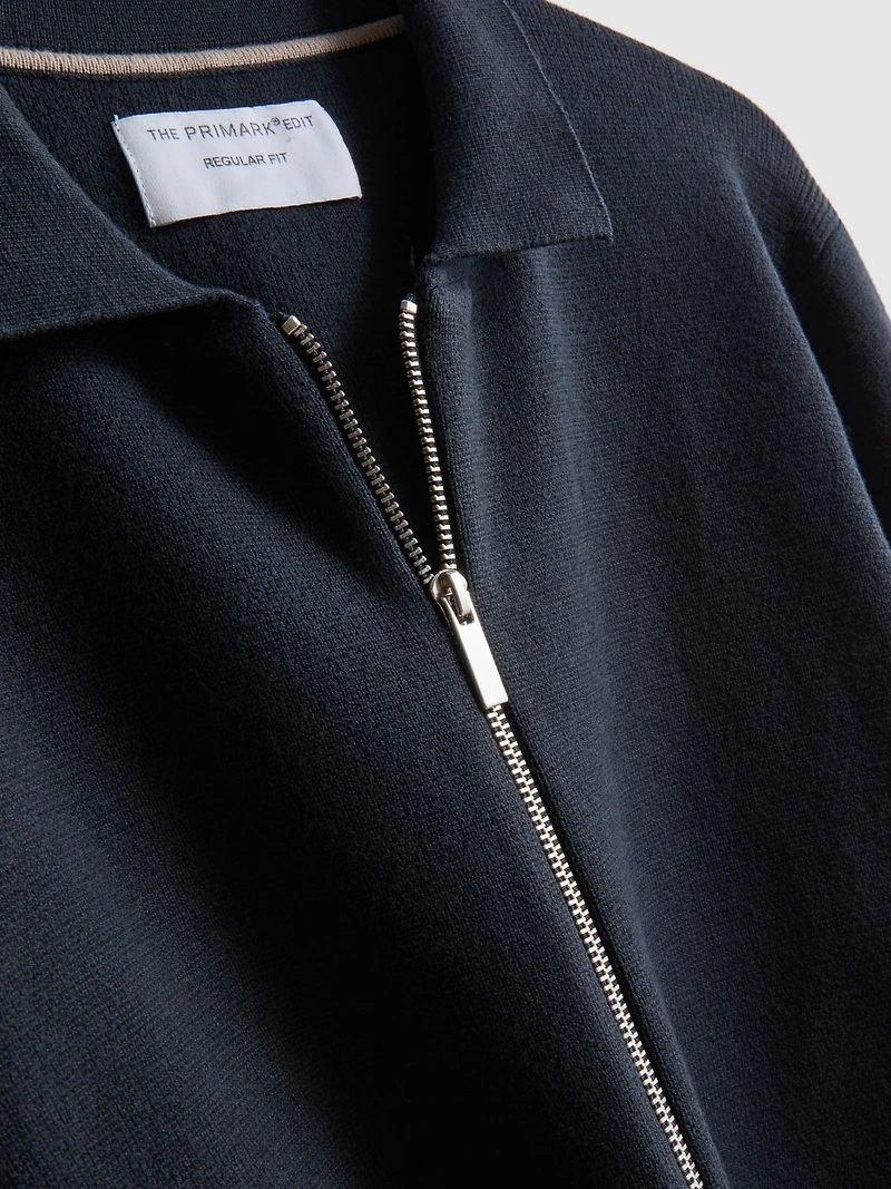 The Edit Knitted Harrington Jacket