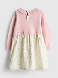0-18mths | Pure Cotton Newborn Cardigan Smock Dress