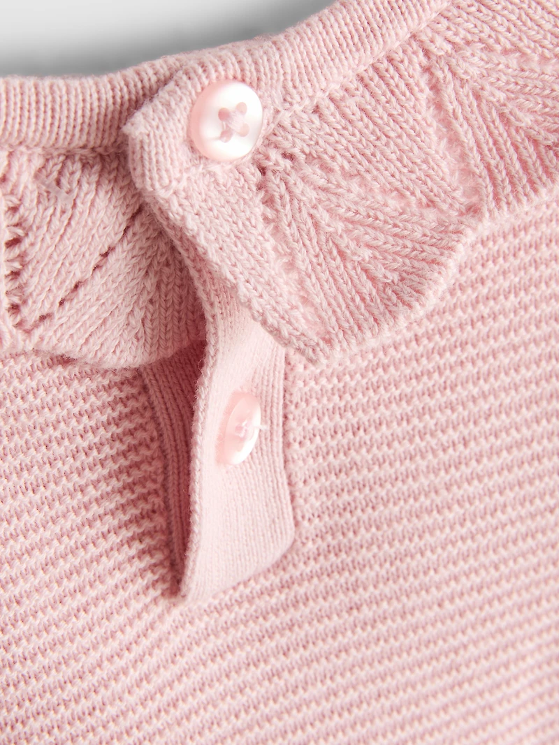 0-18mths | Pure Cotton Newborn Cardigan Smock Dress