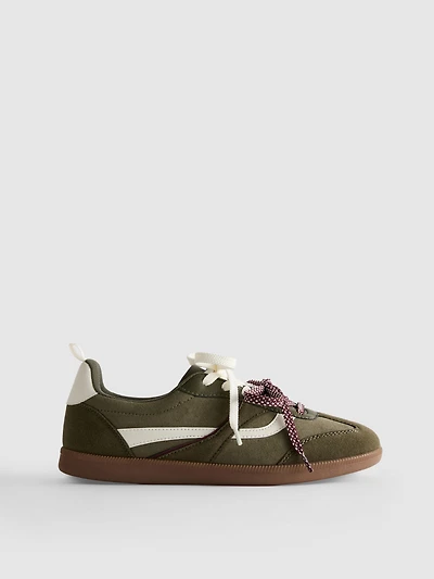 Retro Paneled Lace-Up Sneakers