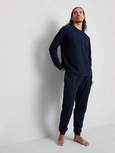 Waffle Textured Long Pajama Set