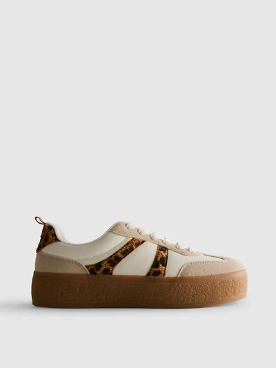 Leopard Flatform Gum Sole Sneakers