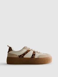 Leopard Flatform Gum Sole Sneakers