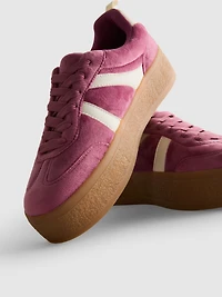 Faux Suede Flatform Gum Sole Sneakers