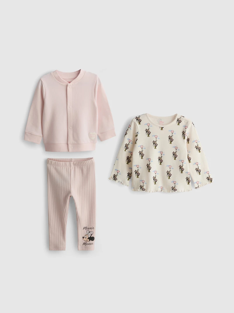 0-18mths | Disney’s Minnie Mouse T-Shirt, Leggings, and Jacket Newborn Set