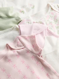 0-36mths | 7pk Pure Cotton Short-Sleeve Bodysuits