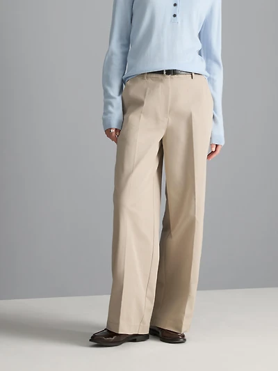 Belted Wide-Leg Pants