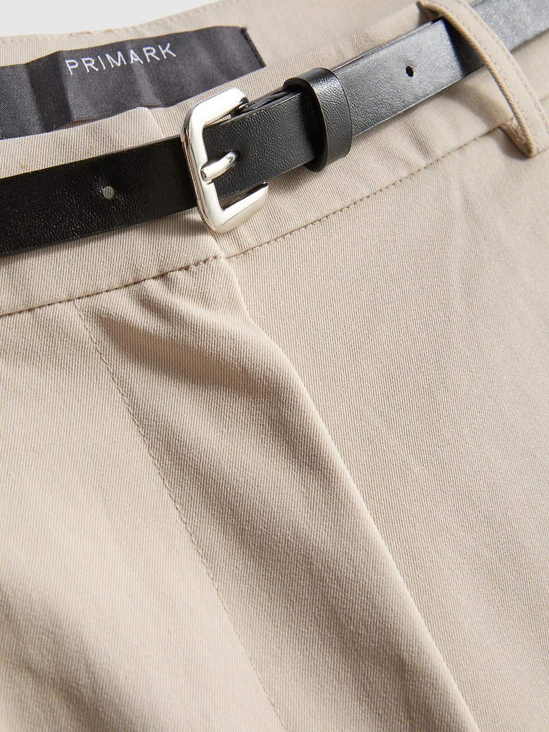 Belted Wide-Leg Pants