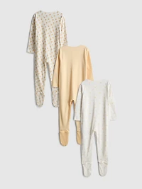 0-24mths | 3pk Pure Cotton Snap Button Sleepers