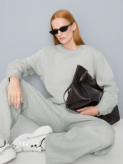 Cotton Rich Shoulder Pad Sweatshirt
