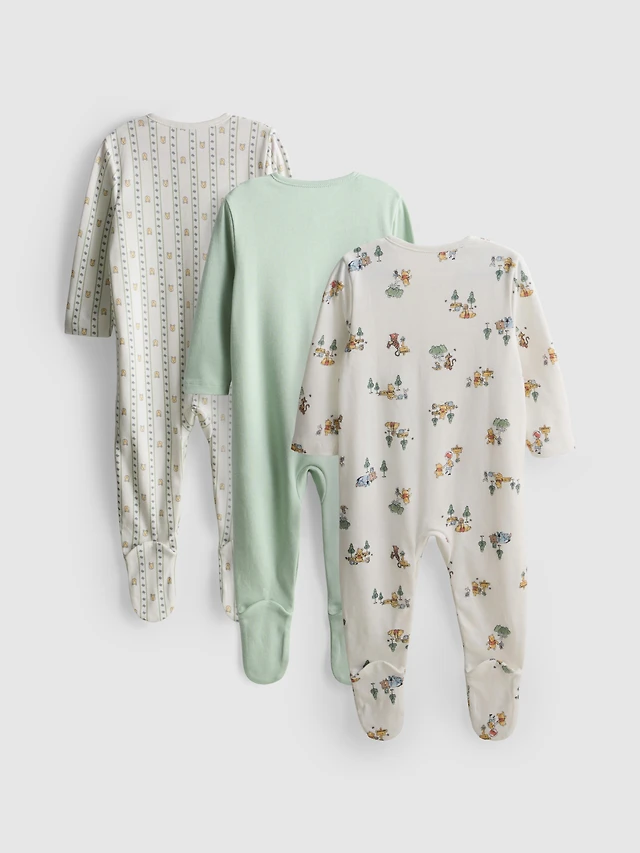 0-24mths | 3pk Disney’s Winnie the Pooh Snap Button Sleepers
