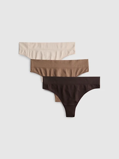 3pk Seamless Neutral Thongs